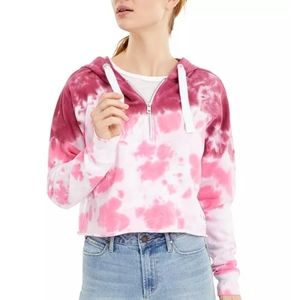 Calvin Klein Tie-Dye Cropped Hooded Sweatshirt